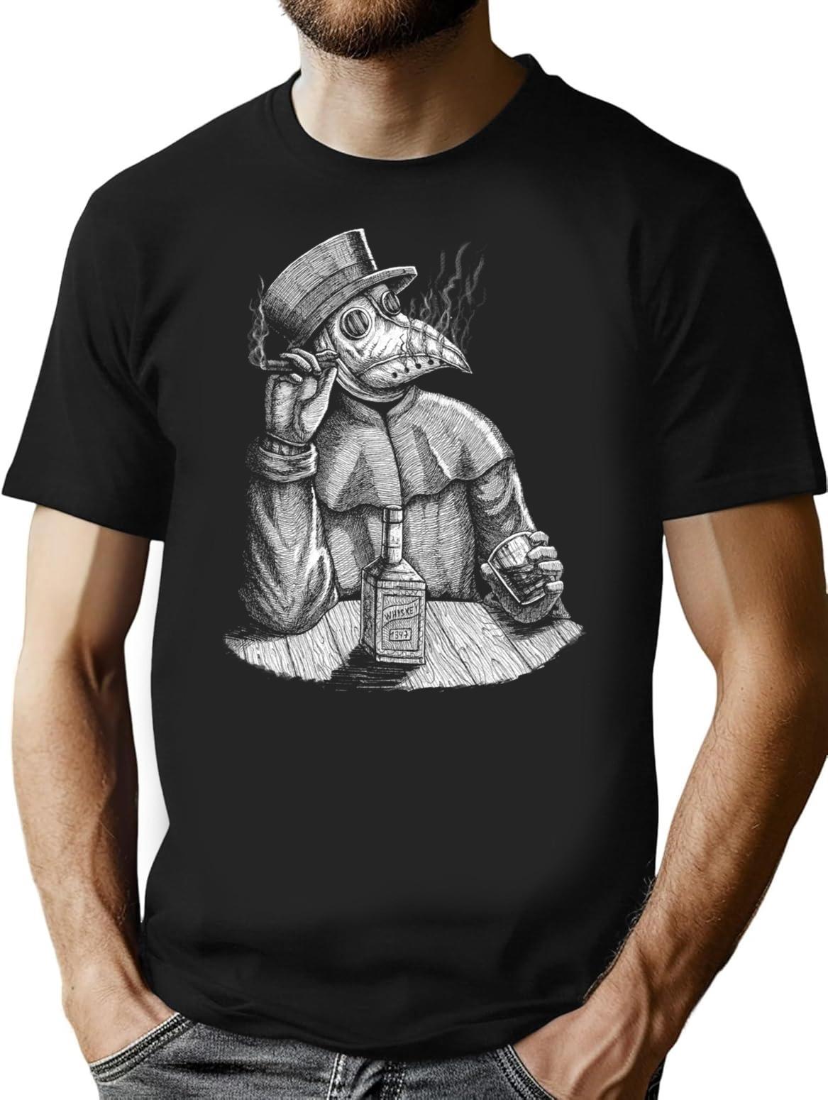 Relaxed Plague Doctor T-Shirt for Men & Women, T-Shirts Graphic Tee - Black