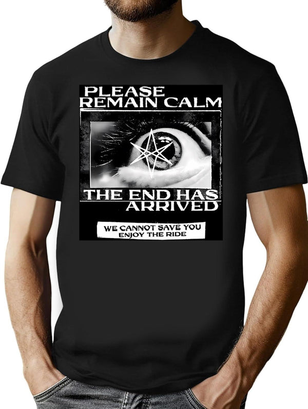 Remain Calm T-Shirt for Men & Women, T-Shirts Graphic Tee - Black