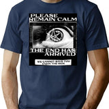 Remain Calm T-Shirt for Men & Women, T-Shirts Graphic Tee - Navy