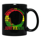 Remembering My Ancestors Juneteenth Black Freedom 1865 Black Coffee Mug - Black