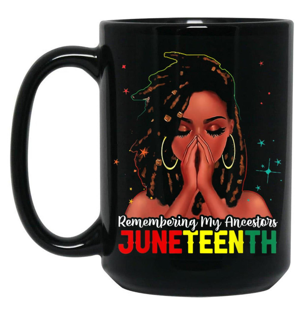 Remembering My Ancestors Juneteenth Black Coffee Mug