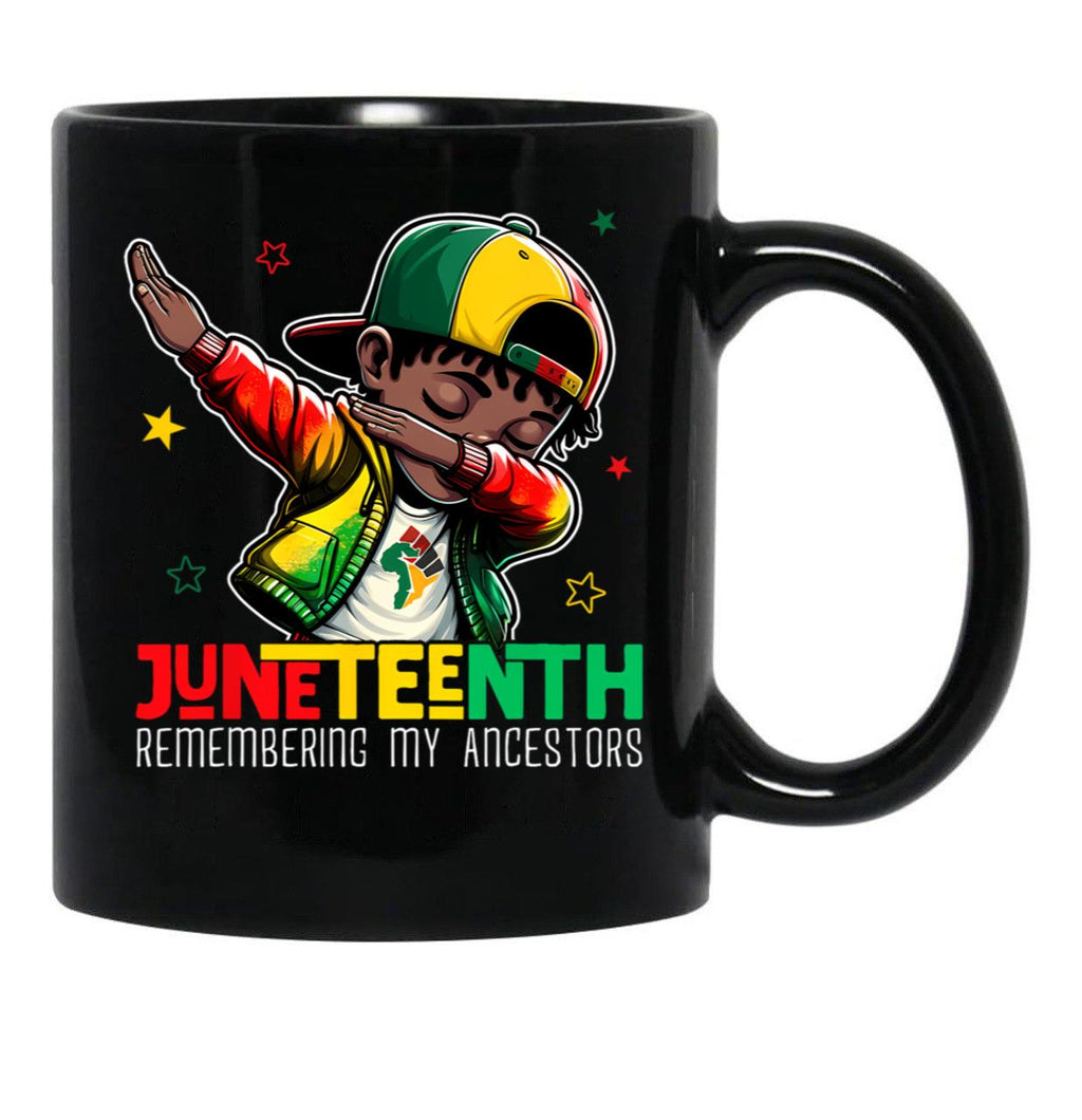 Remembering My Ancestors Mug For Black Boy Kids Juneteenth Gift Black Coffee Mug - Black