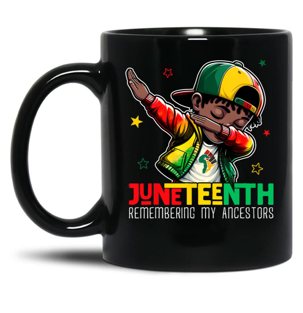 Remembering My Ancestors Mug For Black Boy Kids Juneteenth Gift Black Coffee Mug