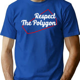 Respect The Polygon - Vintage Style T-Shirt for Men & Women, T-Shirts Graphic Tee - Blue