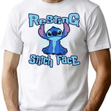 Resting Stitch Face Premium Heavyweight Cotton T-Shirt - White