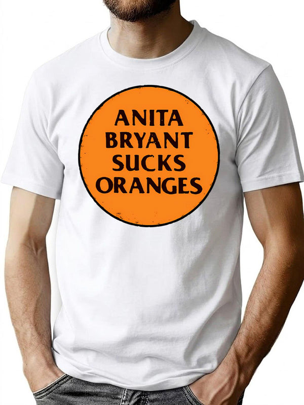 Retro 1977 Lgbt Protest Slogan Anita Sucks T-Shirt for Men & Women, T-Shirts Graphic Tee - White