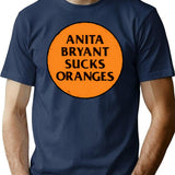Retro 1977 Lgbt Protest Slogan Anita Sucks T-Shirt for Men & Women, T-Shirts Graphic Tee - Navy
