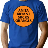 Retro 1977 Lgbt Protest Slogan Anita Sucks T-Shirt for Men & Women, T-Shirts Graphic Tee - Blue