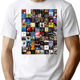 Retro Album Cover Collage T-Shirt for Men & Women, T-Shirts Graphic Tee - White