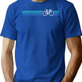 Retro Biking Style Blue T-Shirt for Men & Women, T-Shirts Graphic Tee - Blue