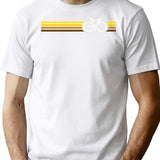 Retro Biking Style Yellow T-Shirt for Men & Women, T-Shirts Graphic Tee - White