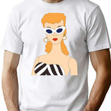 Retro Black And White Doll Vintage T-Shirt for Men & Women, T-Shirts Graphic Tee - White