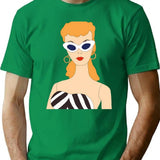 Retro Black And White Doll Vintage T-Shirt for Men & Women, T-Shirts Graphic Tee - Green