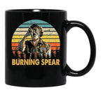 Retro Burning Art Spear Music Jamaican Singers Black Coffee Mug, Gift Coffee Mug - Black