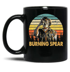 Retro Burning Art Spear Music Jamaican Singers Black Coffee Mug, Gift Coffee Mug