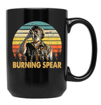 Retro Burning Art Spear Music Jamaican Singers Black Coffee Mug, Gift Coffee Mug