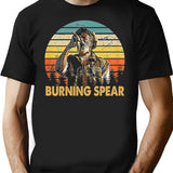 Retro Burning Art Spear Music Jamaican Singers Premium Heavyweight Cotton T-Shirt - Black