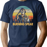 Retro Burning Art Spear Music Jamaican Singers Premium Heavyweight Cotton T-Shirt - Navy