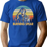 Retro Burning Art Spear Music Jamaican Singers Premium Heavyweight Cotton T-Shirt - Blue