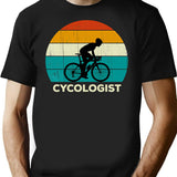 Retro Cycologist - Funny Cycling Cyclist T-Shirt for Men & Women, T-Shirts Graphic Tee - Black