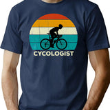 Retro Cycologist - Funny Cycling Cyclist T-Shirt for Men & Women, T-Shirts Graphic Tee - Navy