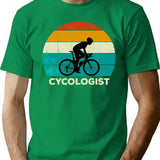 Retro Cycologist - Funny Cycling Cyclist T-Shirt for Men & Women, T-Shirts Graphic Tee - Green