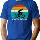 Retro Cycologist - Funny Cycling Cyclist T-Shirt for Men & Women, T-Shirts Graphic Tee - Blue