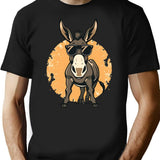 Retro Donkey With Sunglasses Funny Farm T-Shirt for Men & Women, T-Shirts Graphic Tee - Black