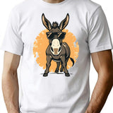 Retro Donkey With Sunglasses Funny Farm T-Shirt for Men & Women, T-Shirts Graphic Tee - White