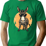 Retro Donkey With Sunglasses Funny Farm T-Shirt for Men & Women, T-Shirts Graphic Tee - Green