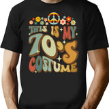 Retro Groovy This Is My 70'S Costume Funny 70S Party Vintage T-Shirt for Men & Women, T-Shirts Graphic Tee - Black