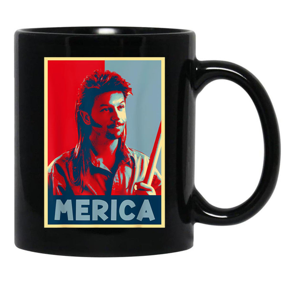 Retro Joe Design Arts Dirts Music Funny 4Th Of July Merica Black Coffee Mug - Black