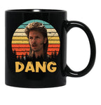 Retro Joe Dirt Dang Funny Redneck Mullet - Vintage Black Coffee Mug - Black