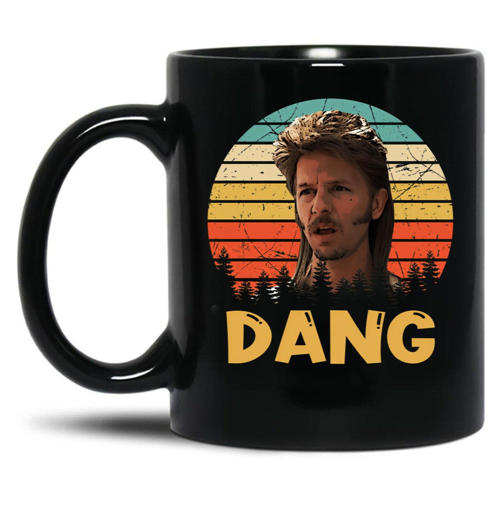 Retro Joe Dirt Dang Funny Redneck Mullet - Vintage Black Coffee Mug