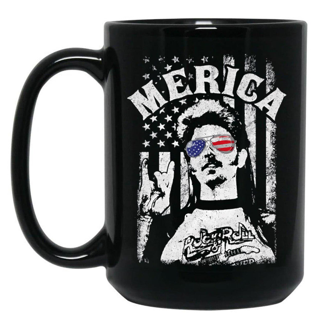 Retro Joe Dirt Merica Fire Works White Typography Quote Dang Men Women Black Coffee Mug