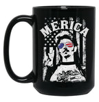 Retro Joe Dirt Merica Fire Works White Typography Quote Dang Men Women Black Coffee Mug