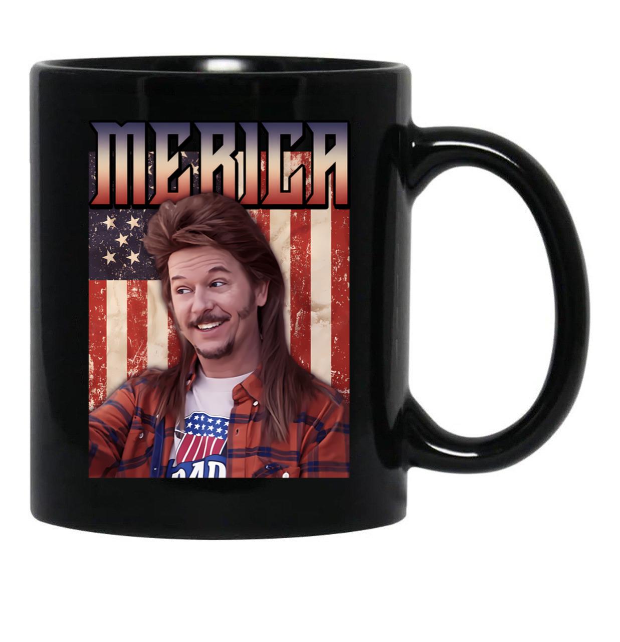 Retro Merica Joe Dirt Funny 4Th Of July Black Coffee Mug - Black