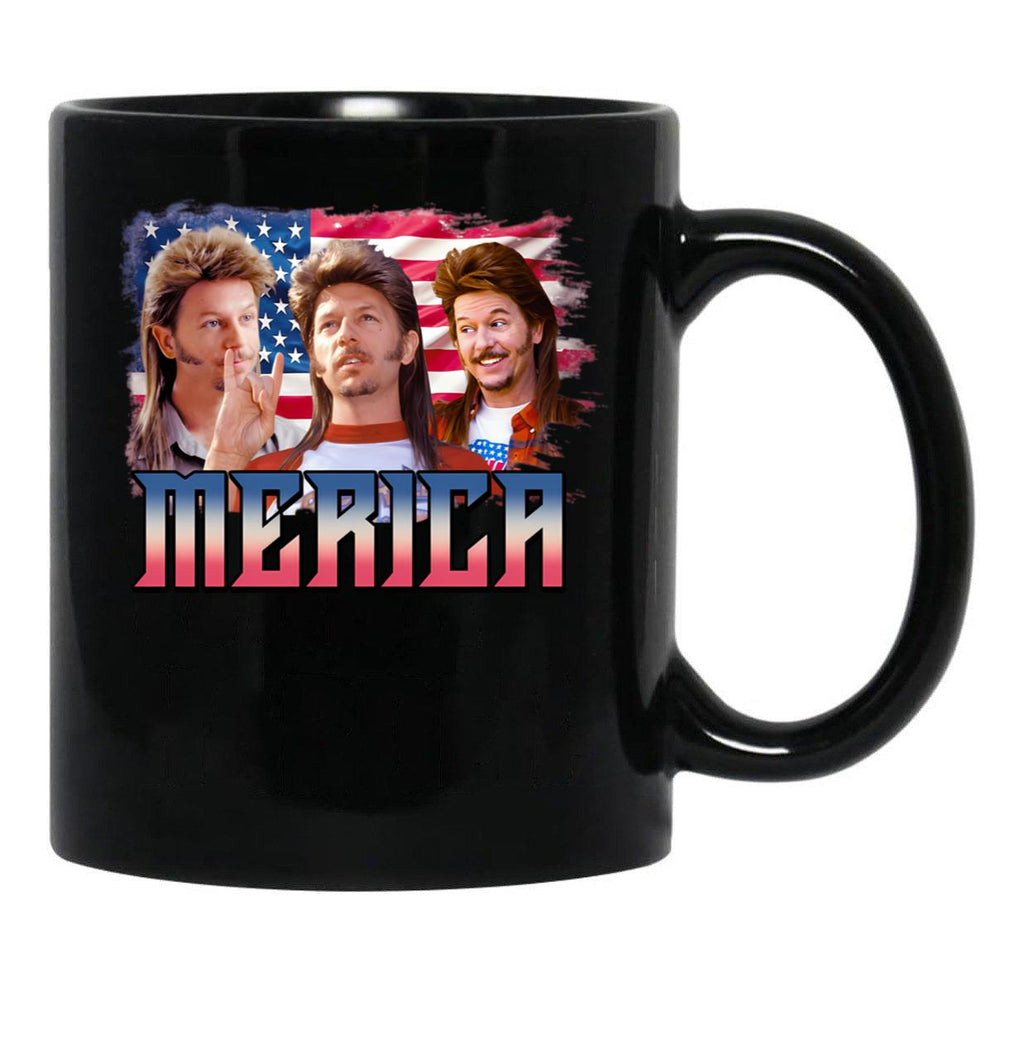 Retro Merica Joe Dirt Black Coffee Mug - Black