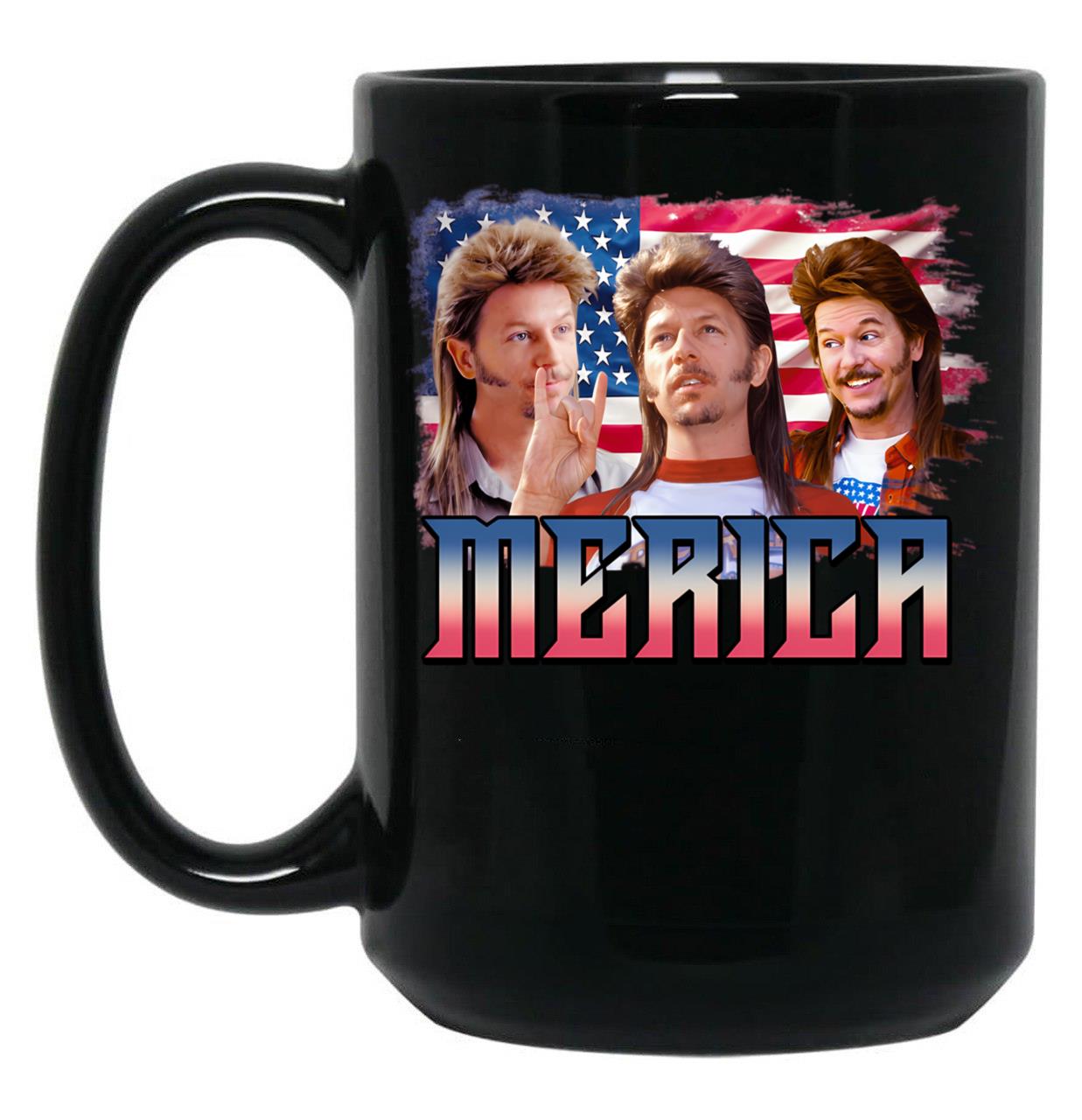 Retro Merica Joe Dirt Black Coffee Mug