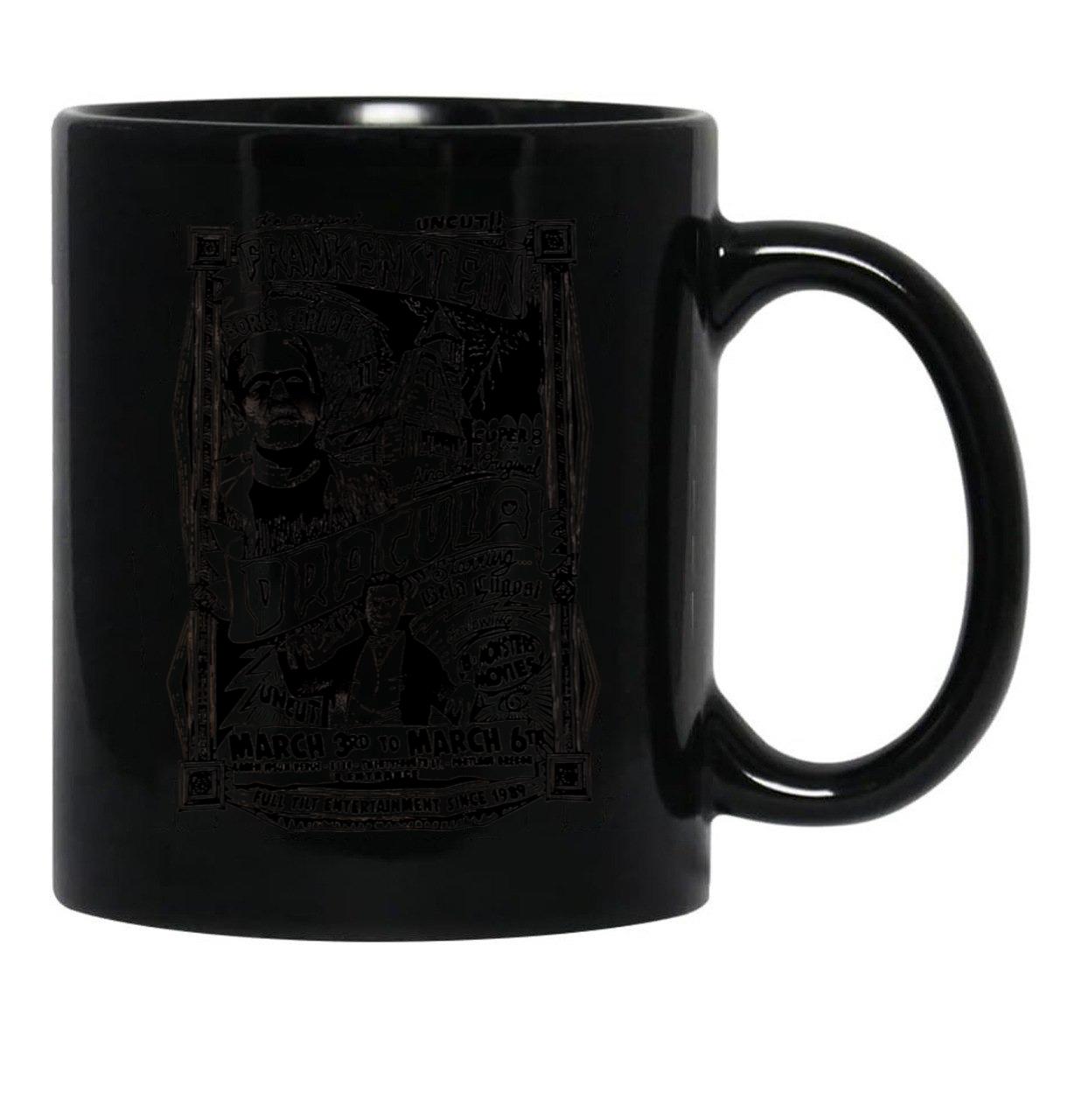Retro Monsters Black Coffee Mug, Gift Coffee Mug - Black