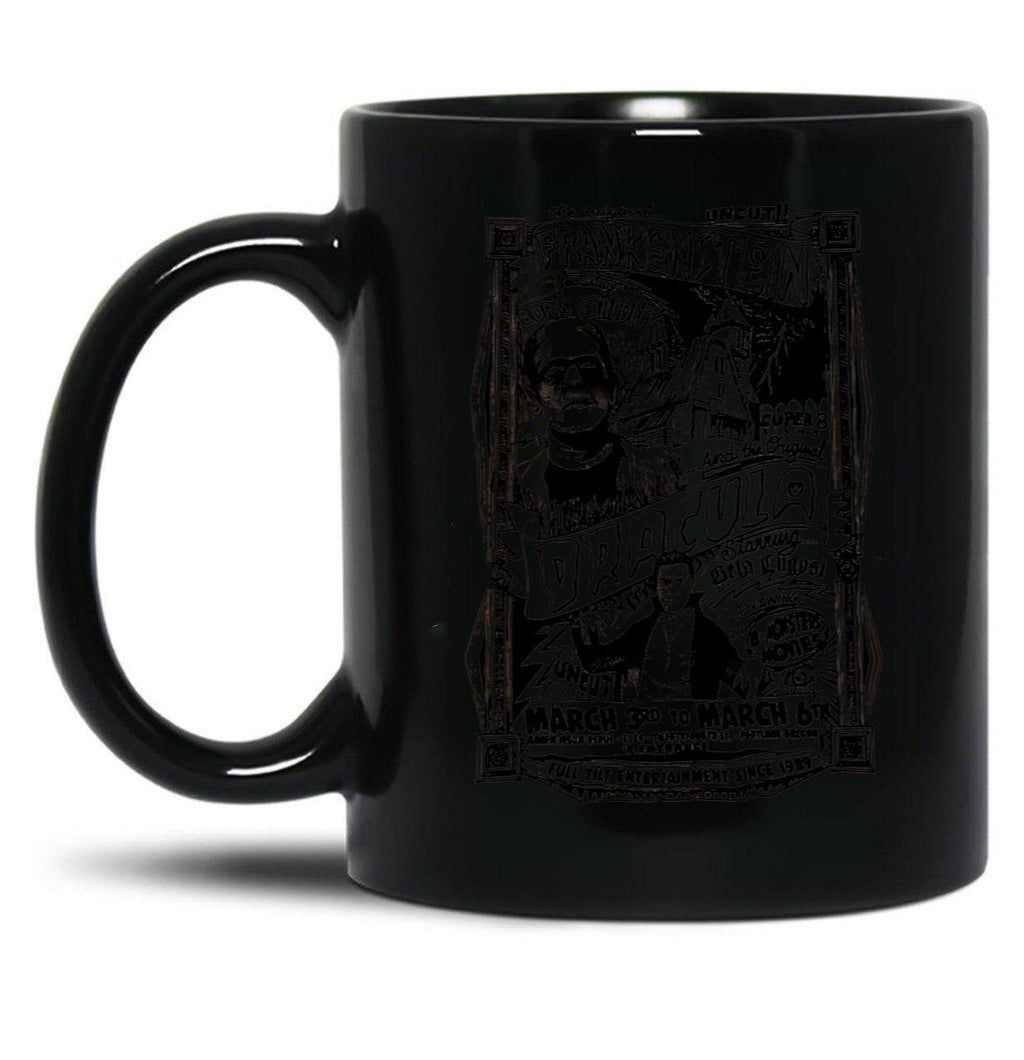 Retro Monsters Black Coffee Mug, Gift Coffee Mug
