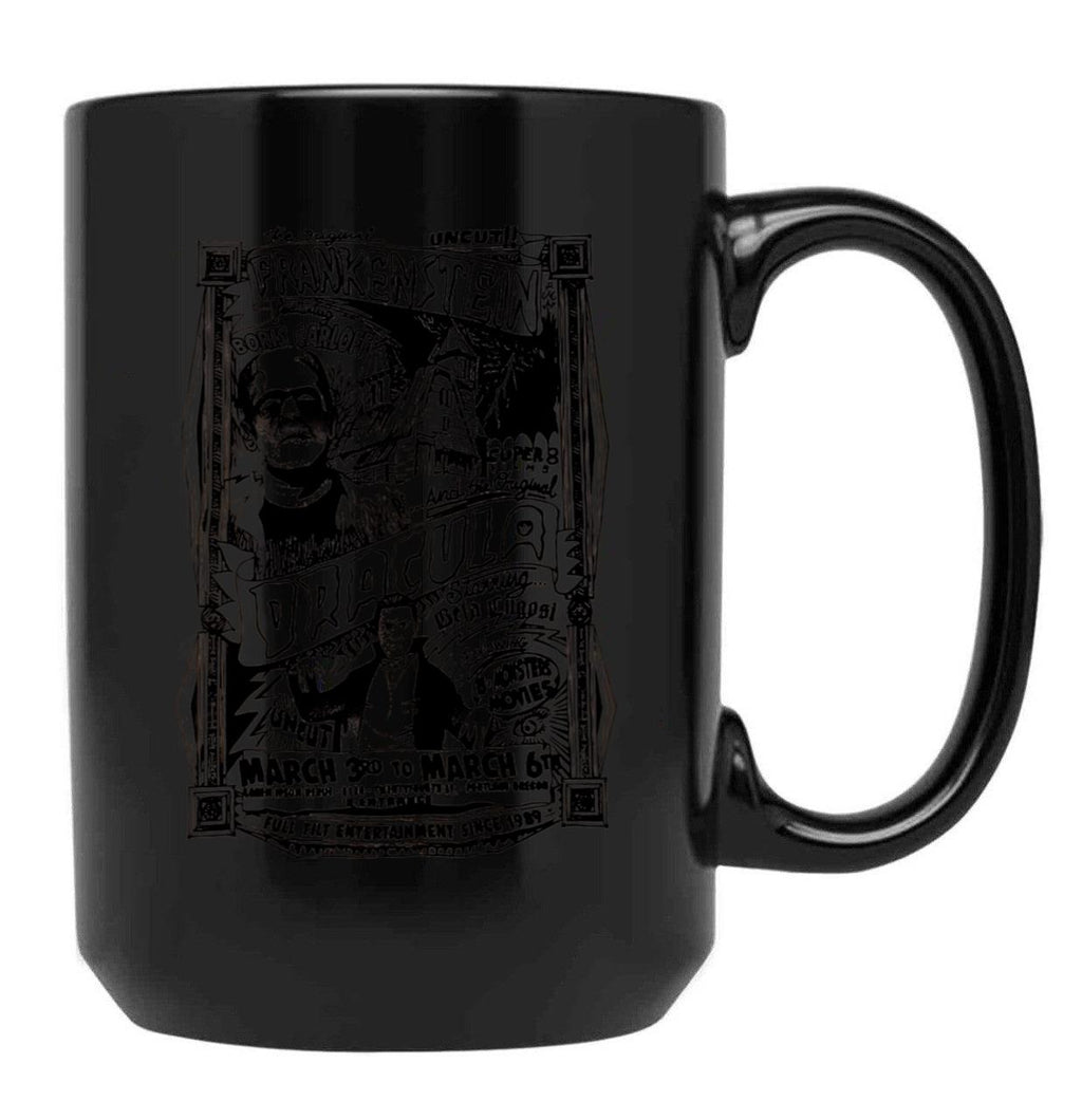 Retro Monsters Black Coffee Mug, Gift Coffee Mug