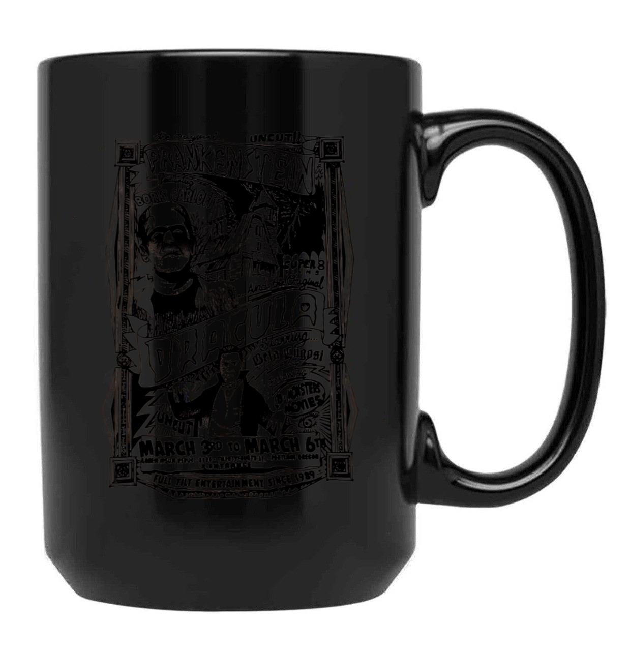 Retro Monsters Black Coffee Mug, Gift Coffee Mug