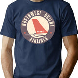 Retro Northwest Airlines T-Shirt for Men & Women, T-Shirts Graphic Tee - Navy