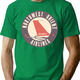 Retro Northwest Airlines T-Shirt for Men & Women, T-Shirts Graphic Tee - Green