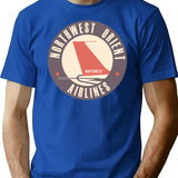 Retro Northwest Airlines T-Shirt for Men & Women, T-Shirts Graphic Tee - Blue