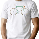 Retro Racing Bicycle T-Shirt for Men & Women, T-Shirts Graphic Tee - White