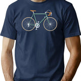 Retro Racing Bicycle T-Shirt for Men & Women, T-Shirts Graphic Tee - Navy