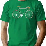 Retro Racing Bicycle T-Shirt for Men & Women, T-Shirts Graphic Tee - Green