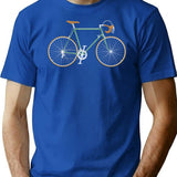 Retro Racing Bicycle T-Shirt for Men & Women, T-Shirts Graphic Tee - Blue